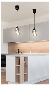 Lustră neagră cu abajur din sticlă ø 10 cm Felis – Candellux Lighting