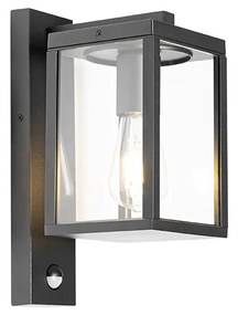 Lampă de perete de exterior neagră cu senzor de mișcare IP44 - Charlois