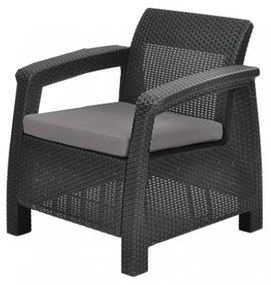 Set de mobilier de grădină Corfu Box set, culoare grafit, cu pernă gri deschis