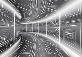 Fototapet - Coridor gri (254x184 cm)