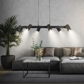 Briloner 4059065 - Lustră pe cablu ERA 6xGU10/10W/230V negru