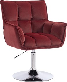 HR560N Scaun Catifea Bordo Merlot cu Bază Cromata