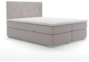 Pat matrimonial Boxspring 160 cm Lanarra (bej) (cu sp. depozitare). 1020300
