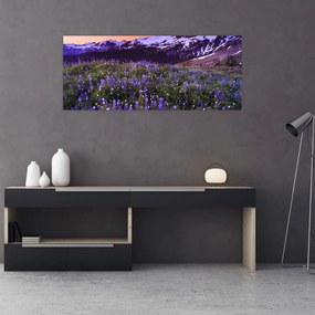 Tablou - Vulcan și flori (120x50 cm)