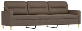 Canapea cu 3 locuri si taburet, taupe, 210 cm, textil Gri taupe, 228 x 77 x 80 cm