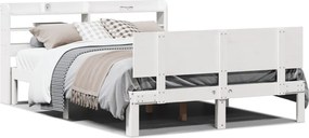 vidaXL Cadru de pat cu tăblie fără saltea, alb, 160x200 cm