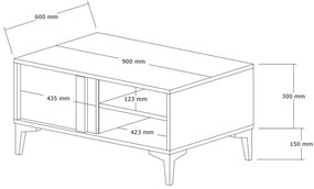 Măsuță de cafea Mobube (pin atlantic + antracit) . 1093293