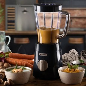Blender Ariete BREAKFAST 0576/03, 500W, 1.5 L, 2 viteze + pulse, 4 lame otel, Negru