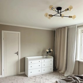 Plafoniera industriala neagra cu auriu 6 lumini - Sydney