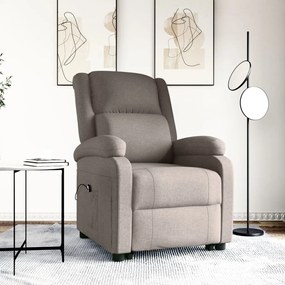 3110976 vidaXL Fotoliu cu ridicare, gri taupe, material textil