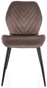 Scaun Mike velvet cappuccino/negru Blu38