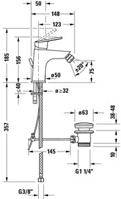 Duravit No. 1 baterie bideu stativ crom N12400001010