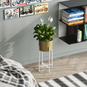 Suport metalic pentru flori GED-026-C Aurum,alb/dorat