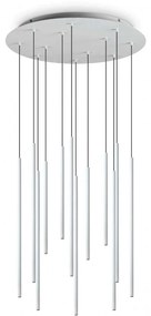 Lustra cu 12 pendule LED design tubular FILO SP12 BIANCO