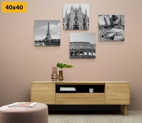 Set tablouri atingere de istorie în design alb-negru