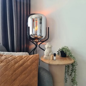 Lampă de podea inteligentă neagră cu WiFi A60 sticlă fumurie - Bliss