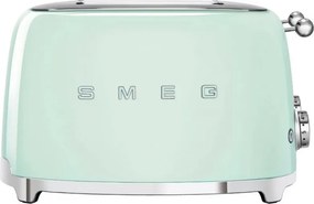 Prăjitor de pâine SMEG 50's Style TSF03PGEU, 2000 W, 4 felii, 6 niveluri, Tava pentru firimituri, Cablu integrat, Oțel inoxidabil, Verde