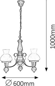 Rabalux 7078 - Lustra cu lant PETRONEL 3xE27/60W/230V