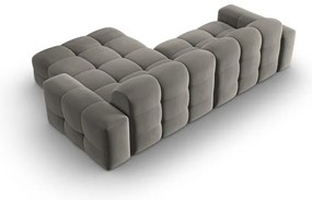 Colțar gri cu tapițerie din catifea (pe partea dreaptă) Kendal – Micadoni Home