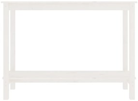 Masa consola, alb, 110x40x80 cm, lemn masiv de pin