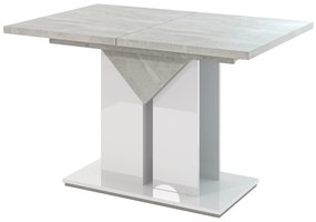 Masă de sufragerie Tarni (gri deschis + alb lucios) (pentru 4 până la 6 persoane). 1055252
