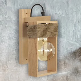 Aplica de perete rustica fabricata manual din lemn Rodos