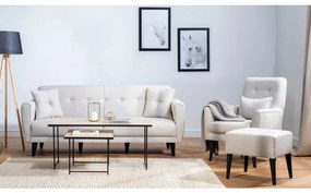 Set Canapea Extensibilă si Fotoliu Aria - S, Crem