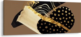 Tablou - Abstracție maro auriu N⁰1 (120x50 cm)