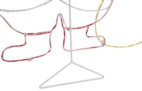 Lampă de podea de Crăciun Moș Crăciun 117cm incl. LED cu temporizator IP44 - Pax