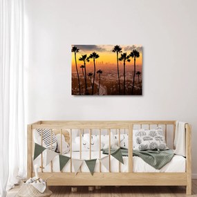 Tablou pe sticlă - Panorama din Los Angeles (70x50 cm)
