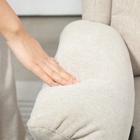 HOMCOM Fotoliu de relaxare, Fotoliu capitonat reglabil cu suport pentru picioare, înclinare 160°, Aspect de in, asamblare rapidă, Bej | Aosom Romania