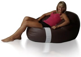 Fotoliu puf Rugby XXL (maro + Alb). 1054543