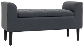 HOMCOM Bancă de Scaun cu Depozitare, Bancă Tapitată cu Aspect de In, Picioare de Lemn, Bancă de Pat cu Capacitate de încărcare de până la 130 kg, pentru Sufragerie Dormitor Hol, 116 x 44 x 58 cm Gri Închis | Aosom Romania