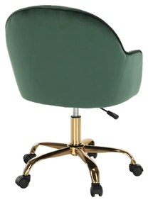 Fotoliu de birou, verde material Velvet /auriu, EROL