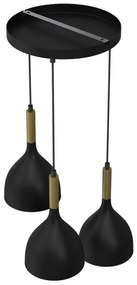 Lustră pe cablu NOAK 3xE27/60W/230V neagră/aurie