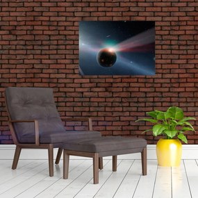 Tablou pe sticlă cu planetă mică (70x50 cm)