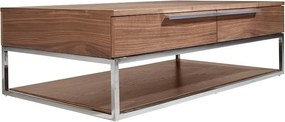 Masuta de cafea moderna design LUX Walnut and Chrome