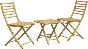 vidaXL Set mobilier bistro, 3 piese, bambus