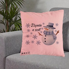 Perna Decorativa Zapada a Sosit Om de Zapada, 40x40 cm, Roz, Husa Detasabila, Perna Inclusa, BEKZ®