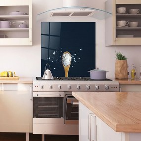 Panou Sticla Bucatarie, 100x100cm, Protectie aragaz, Antistropi, Termorezistent, Alimente, Condimente, Salt On Black