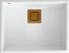 Chiuveta compozit sub blat Quadron Unique David 50 alb - cupru 55x42 cm