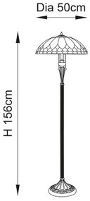 Endon 63972 - Lampă de podea Tiffany BROOKLYN, 2xE27/60W/230V, Ø 50 cm