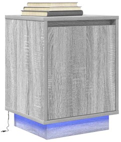 vidaXL Noptiera cu lumini LED Gri Sonoma 38x34x50 cm