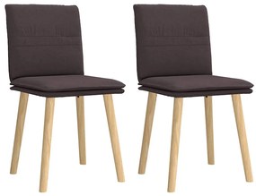 vidaXL Scaune de masă, 2 buc., maro închis, material textil