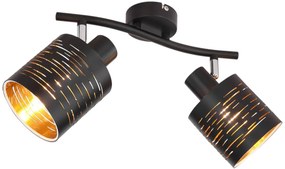 Globo Lighting Tunno lampă de tavan 2x15 W negru-auriu 15342-2