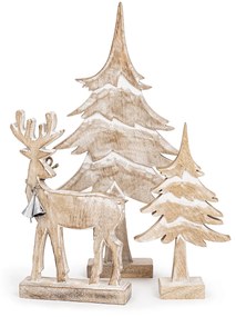 4Home Nordic Reindeer decor din lemn de mango, 33cm