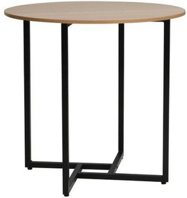 Masa ALTO II, stejar/negru, PAL laminat/metal, 80x80x76 cm