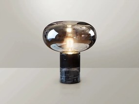 Veioza / Lampa de masa design elegant Fungi negru/fumuriu