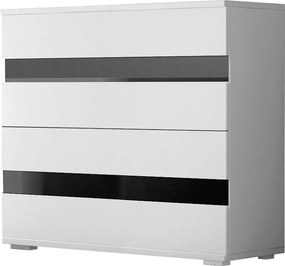 Comoda din pal cu 2 sertare LUCCA 4S WHITE 90x90x43 cm