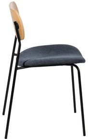 Scaune de dining albastre/în culoare naturală 4 buc. Moe – Ixia